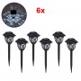 GloboStar® 85703 ΣΕΤ 6 Τεμαχίων Αυτόνομα Ηλιακά Φωτιστικά LED SMD 1W 100lm με Ενσωματωμένη Μπαταρία 600mAh - Φωτοβολταϊκό Πάνελ με Αισθητήρα Ημέρας-Νύχτας Αδιάβροχο IP65 Φανάρι Κήπου Τετράγωνο Ψυχρό Λευκό 6000K