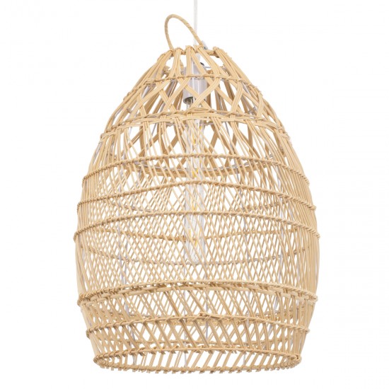GLOBOSTAR® TAHITI 00710 Boho Κρεμαστό Φωτιστικό Οροφής με Ντουί 1 x E27 AC 220-240V IP20 - Μπεζ - Μ38 x Π38 x Υ50cm