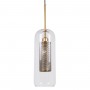 GLOBOSTAR® AVERY 00741 Μοντέρνο Κρεμαστό Φωτιστικό Οροφής με Ντουί 1 x E27 AC 220-240V IP20 - Διάφανο & Χρυσό - Μ15 x Π15 x Υ60cm