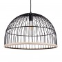 GLOBOSTAR® NEVIS 00681 Μοντέρνο Κρεμαστό Φωτιστικό Οροφής με Ντουί 1 x E27 AC 220-240V IP20 - Μαύρο & Μπεζ - Μ49 x Π49 x Υ34.5cm