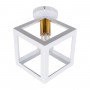 GLOBOSTAR® CUBE 00800 Μοντέρνο Φωτιστικό Οροφής με Ντουί 1 x E27 AC 220-240V IP20 - Λευκό & Χρυσό - Μ25 x Π25 x Υ25cm
