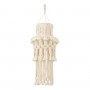 GloboStar® 36200 ETHIOPIA Boho Καπέλο Φωτιστικού- Μακραμέ Πλεκτό Χειροποίητο Μπεζ Βαμβακερό Νήμα - Μ30 x Π30 x Υ90cm