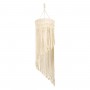 GloboStar® 36203 TUNISIA Boho Καπέλο Φωτιστικού- Μακραμέ Πλεκτό Χειροποίητο Μπεζ Βαμβακερό Νήμα - Μ30 x Π30  x Υ120cm