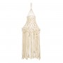 GloboStar® 36209 SOMALIA Boho Καπέλο Φωτιστικού Μακραμέ Πλεκτό Χειροποίητο Μπεζ Βαμβακερό Νήμα - Μ30 x Π30  x Υ90cm