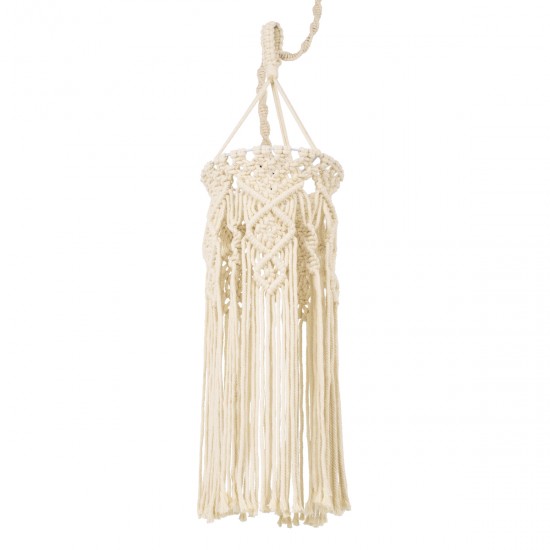 GLOBOSTAR® BAHRI 36211 Boho Κρεμαστό Φωτιστικό Οροφής με Ντουί 1 x E27 AC 220-240V IP20 - Μπεζ - Μ20 x Π20 x Υ65cm