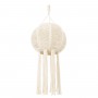 GloboStar® 36214 EGYPT Boho Καπέλο Φωτιστικού- Μακραμέ Πλεκτό Χειροποίητο Μπεζ Βαμβακερό Νήμα - Μ30 x Π30  x Υ75cm