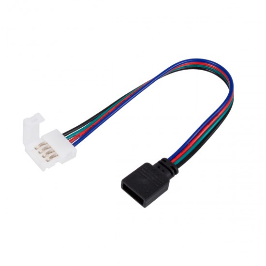 GLOBOSTAR® STRIPCON 70741 Ταχυσύνδεσμος για RGB Ταινία LED 10mm σε 4 Pin Θηλυκό Σύνδεσμο IP20 - Λευκό - Μ17 x Π1.5 x Υ0.4cm