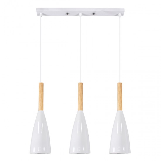 GLOBOSTAR® DILLON 00631 Μοντέρνο Κρεμαστό Φωτιστικό Οροφής με Ντουί 3 x E27 AC 220-240V IP20 - Λευκό & Μπεζ - Μ54 x Π14 x Υ130cm