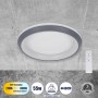 GLOBOSTAR® MELINA 61042 Μοντέρνο Φωτιστικό Οροφής LED 55W 6376lm 120° AC 220-240V IP20 Ρυθμιζόμενο Λευκό CCT με Χειριστήριο από 2700K έως 6000K Dimmable - Lumileds SMD Chip - Γκρι - Μ48 x Π48 x Υ9cm - 3 Χρόνια Εγγύηση