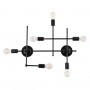 GLOBOSTAR® PIPING 00664 Vintage Φωτιστικό Τοίχου - Απλίκα με Ντουί 6 x E27 AC 220-240V IP20 - Μαύρο - Μ66 x Π9.5 x Υ49cm