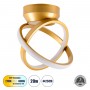 GLOBOSTAR® AMELIA 61054 Μοντέρνο Φωτιστικό Οροφής LED 20W 2400lm 300° AC 220-240V IP20 Ρυθμιζόμενο Λευκό CCT με On/Off 2700K/4500K/6000K - Lumileds SMD Chip - Χρυσό Βούρτσας - Μ24.5 x Π16 x Υ25cm - 3 Χρόνια Εγγύηση