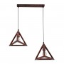 GLOBOSTAR® TRIANGLE 00613 Μοντέρνο Κρεμαστό Φωτιστικό Οροφής με Ντουί 2 x E27 AC 220-240V IP20 - Χάλκινο - Μ60 x Π22 x Y130cm