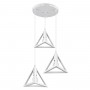 GLOBOSTAR® TRIANGLE 00617 Μοντέρνο Κρεμαστό Φωτιστικό Οροφής με Ντουί 3 x E27 AC 220-240V IP20 - Λευκό - Μ49 x Π49 x Y130cm