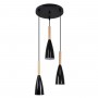 GLOBOSTAR® DILLON 00626 Μοντέρνο Κρεμαστό Φωτιστικό Οροφής με Ντουί 3 x E27 AC 220-240V IP20 - Μαύρο & Μπεζ - Μ26 x Π26 x Υ130cm