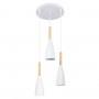 GLOBOSTAR® DILLON 00627 Μοντέρνο Κρεμαστό Φωτιστικό Οροφής με Ντουί 3 x E27 AC 220-240V IP20 - Λευκό & Μπεζ - Μ26 x Π26 x Υ130cm