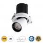 GLOBOSTAR® VIRGO-S 60303 Χωνευτό Κινούμενο Downlight Σποτ LED 7W 875lm 36° AC 220-240V IP20 Θερμό Λευκό 2700K - Bridgelux COB Chip & TÜV SÜD Driver - Λευκό & Μαύρο Ματ - Μ9 x Π9 x Υ9cm / Q7.8cm - 5 Χρόνια Εγγύηση