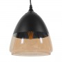 GLOBOSTAR® OLIVER 10001231 Vintage Κρεμαστό Φωτιστικό Οροφής με Ντουί 1 x E27 AC 220-240V IP20 - Μαύρο & Μελί - Μ20 x Π20 x Υ21cm