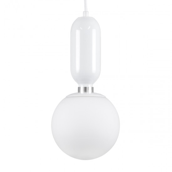 GLOBOSTAR® MAVERICK 00944 Μοντέρνο Κρεμαστό Φωτιστικό Οροφής με Ντουί 1 x E27 AC 220-240V IP20 - Λευκό - Μ15 x Π15 x Υ33cm