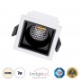 GLOBOSTAR® PLUTO-S 60264 Χωνευτό Downlight Σποτ με Honeycomb Anti Glare Reflector LED 7W 910lm 38° AC 220-240V IP20 Φυσικό Λευκό 4500K - Bridgelux COB Chip & TÜV SÜD Driver - Λευκό & Μαύρο Ματ - Μ6.4 x Π6.4 x Υ4.9cm / Q5.5 x 5.5cm - 5 Χρόνια Εγγύηση