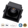 GLOBOSTAR® PLUTO-B 60280 Χωνευτό Downlight Σποτ με Honeycomb Anti Glare Reflector LED 15W 1950lm 38° AC 220-240V IP20 Φυσικό Λευκό 4500K - Bridgelux COB Chip & TÜV SÜD Driver - Μαύρο Ματ - Μ10.4 x Π10.4 x Υ6.5cm / Q9.5 x 9.5cm - 5 Χρόνια Εγγύηση
