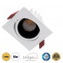 GLOBOSTAR® LEO-SQ 60289 Χωνευτό Κινούμενο Downlight Σποτ με Honeycomb Anti Glare Reflector LED 10W 1250lm 38° AC 220-240V IP20 Θερμό Λευκό 2700K - Bridgelux COB Chip & TÜV SÜD Driver - Λευκό & Μαύρο Ματ - Μ8.5 x Π8.5 x Υ6.6cm / Q7.5 x 7.5cm - 5 Χρόνια Εγγύηση