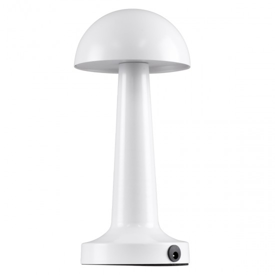 GloboStar® COCO 76508 Επαναφορτιζόμενο Επιτραπέζιο Φωτιστικό Πορτατίφ LED 1.5W 105lm 120° DC 5V IP44 Θερμό Λευκό 2700K Dimmable Λευκό Αλουμίνιο - Μ10 x Π10 x Υ22cm - 2 Xρόνια Εγγύηση