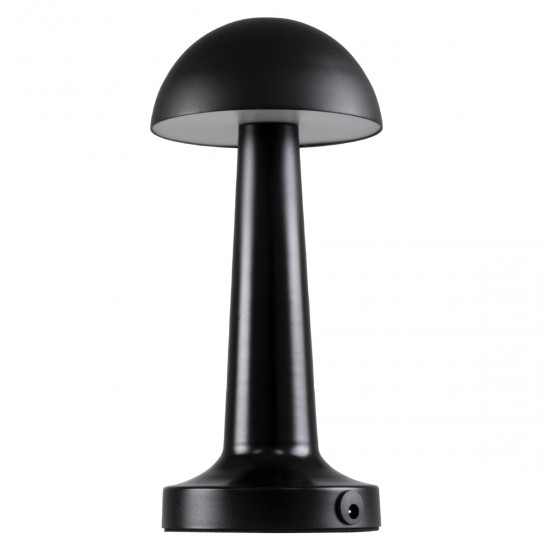 GloboStar® COCO 76509 Επαναφορτιζόμενο Επιτραπέζιο Φωτιστικό Πορτατίφ LED 1.5W 105lm 120° DC 5V IP44 Θερμό Λευκό 2700K Dimmable Μαύρο Αλουμίνιο - Μ10 x Π10 x Υ22cm - 2 Xρόνια Εγγύηση