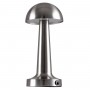 GloboStar® COCO 76510 Επαναφορτιζόμενο Επιτραπέζιο Φωτιστικό Πορτατίφ LED 1.5W 105lm 120° DC 5V IP44 Θερμό Λευκό 2700K Dimmable Ασημί Αλουμίνιο - Μ10 x Π10 x Υ22cm - 2 Xρόνια Εγγύηση