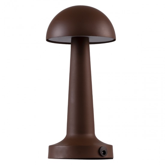GloboStar® COCO 76513 Επαναφορτιζόμενο Επιτραπέζιο Φωτιστικό Πορτατίφ LED 1.5W 105lm 120° DC 5V IP44 Θερμό Λευκό 2700K Dimmable Καφέ Αλουμίνιο - Μ10 x Π10 x Υ22cm - 2 Xρόνια Εγγύηση