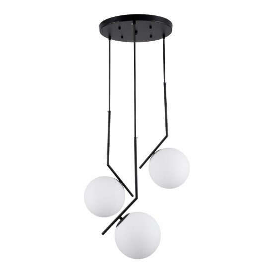 GLOBOSTAR® MONROE 00952 Μοντέρνο Κρεμαστό Φωτιστικό Οροφής με Ντουί 3 x E27 AC 220-240V IP20 - Μαύρο & Λευκό - Μ60 x Π60 x Υ50cm