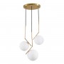 GLOBOSTAR® MONROE 00953 Μοντέρνο Κρεμαστό Φωτιστικό Οροφής με Ντουί 3 x E27 AC 220-240V IP20 - Χρυσό & Λευκό - Μ60 x Π60 x Υ50cm