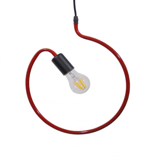 GLOBOSTAR® LIBBY 01095-1 Παιδικό Κρεμαστό Φωτιστικό Οροφής με Ντουί 1 x E27 AC 220-240V IP20 - Κόκκινο - Μ28 x Π28 x Υ16cm