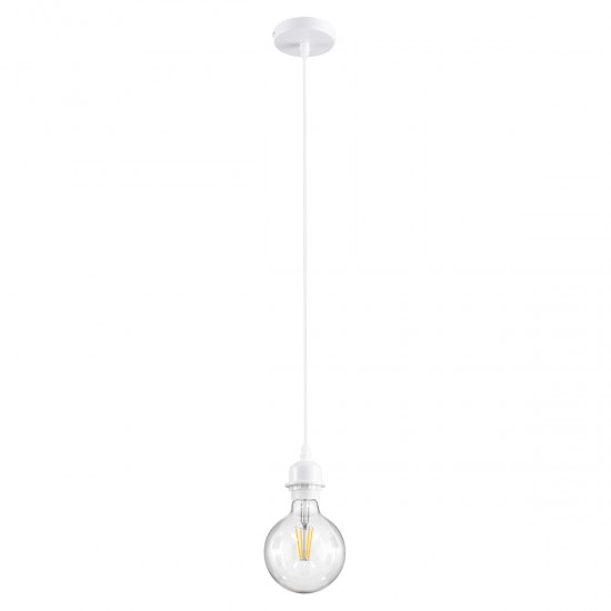 GLOBOSTAR® HANNA 36217 Μοντέρνο Κρεμαστό Φωτιστικό Οροφής με Ντουί 1 x E27 AC 220-240V IP20 - Λευκό - Μ4 x Π4 x Υ110cm