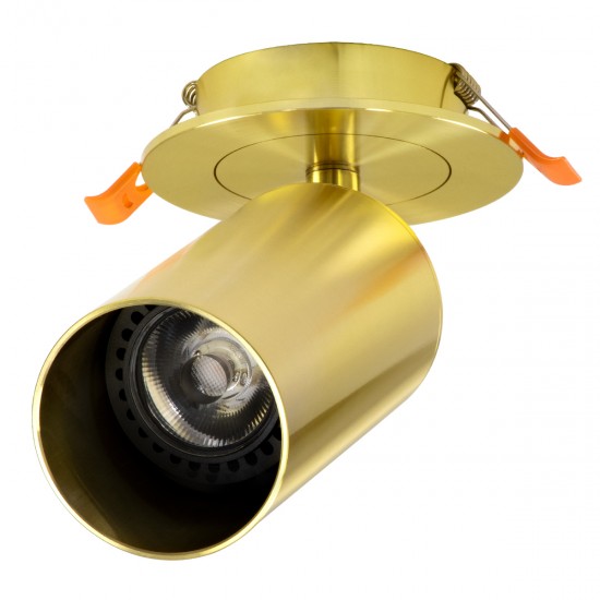 GLOBOSTAR® LEO 60352 Χωνευτό Κινούμενο Φωτιστικό Downlight Σποτ με Ντουί 1 x GU10 AC 220-240V IP20 - Χρυσό Πλατίνα - Μ9 x Π9 x Υ17cm / Q7cm