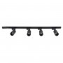 GLOBOSTAR® LEO 60356 Μοντέρνο Φωτιστικό Οροφής με Ντουί 4 x GU10 AC 220-240V IP20 - Μαύρο - Μ100 x Π6 x Υ20cm