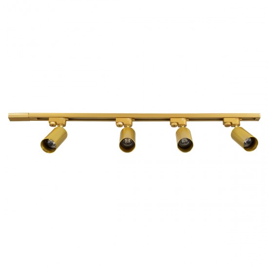 GLOBOSTAR® LEO 60360 Μοντέρνο Φωτιστικό Οροφής με Ντουί 4 x GU10 AC 220-240V IP20 - Χρυσό Πλατίνα - Μ100 x Π6 x Υ20cm