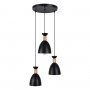 GLOBOSTAR® AVA 61572 Μοντέρνο Κρεμαστό Φωτιστικό Οροφής με Ντουί 3 x E27 AC 220-240V IP20 - Μαύρο & Μπεζ - Μ35 x Π35 x Υ130cm