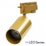 GLOBOSTAR® LEO 60357 Κινούμενο Φωτιστικό Σποτ Ράγας με Ντουί 1 x GU10 AC 220-240V IP20 - Χρυσό Πλατίνα - Μ6 x Π6 x Υ19cm
