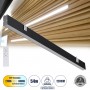GLOBOSTAR® FELIX 61028-W Μοντέρνο Φωτιστικό Τοίχου - Απλίκα LED 54W 6500lm 120° AC 220-240V IP20 Ρυθμιζόμενο Λευκό CCT με On/Off 2700K/4500K/6000K - Lumileds SMD Chip - Μαύρο Ματ - Μ120 x Π3.5 x Υ7cm - 3 Χρόνια Εγγύηση