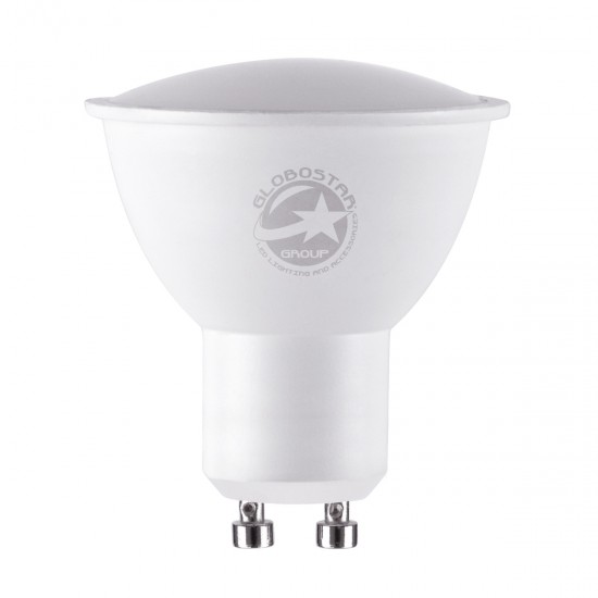 GLOBOSTAR® FLOODO 60102 Σποτ GU10 MR16 LED 8W 800lm 120° AC 220-240V IP20 Ψυχρό Λευκό 6000K - Bridgelux SMD Chip - Μ5 x Π5 x Υ5.8cm - 3 Χρόνια Εγγύηση