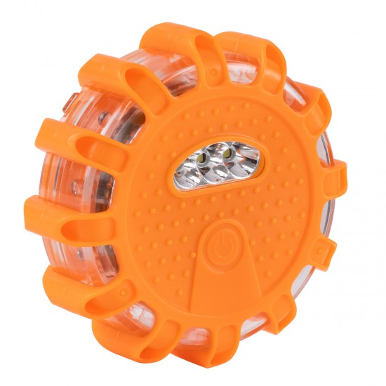 GLOBOSTAR® EMERGENCIA 79697 Φωτιστικό Έκτακτης Ανάγκης για Οχήματα με Μαγνήτη & Φακό LED 2W 140lm 360° DC 5V με 3xAAA Μπαταρίες Αδιάβροχο IP65 Κόκκινο & Ψυχρό Λευκό 6000K - Πορτοκαλί - Μ10 x Π10 x Υ3.5cm - 1 Χρόνο Εγγύηση