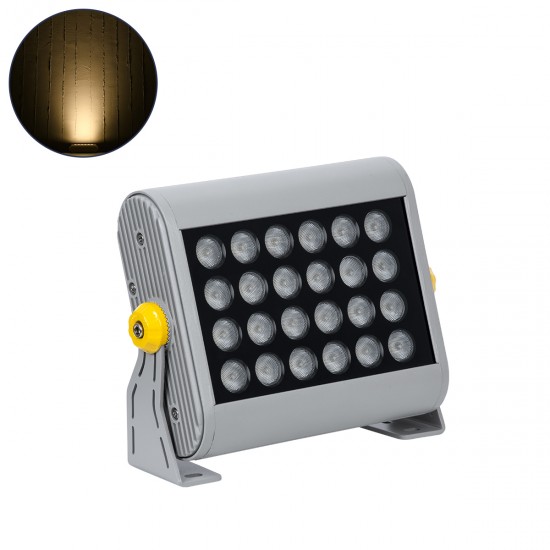 GLOBOSTAR® FLOODHENA 90638 Προβολέας Σποτ Wall Washer LED 24W 2160lm 30° AC 220-240V Αδιάβροχο IP65 Θερμό Λευκό 2700K - Bridgelux SMD Chip - Γκρι Ανθρακί - Μ22.5 x Π6 x Υ16.5cm - 3 Χρόνια Εγγύηση