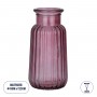 GLOBOSTAR® LAYLA 35604 Διακοσμητικό Γυάλινο Βάζο - Μωβ - Μ11 x Π11 x Υ22cm