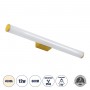 GLOBOSTAR® MABEL 60429 Μοντέρνο Φωτιστικό Τοίχου - Απλίκα Καθρέπτη Μπάνιου LED 12W 1400lm 270° AC 220-240V Αδιάβροχο IP44 Φυσικό Λευκό 4500K - Lumileds SMD Chip & TÜV SÜD Driver - Σατινέ Χρυσό Βούρτσας - Μ60 x Π10 x Υ5cm - 3 Χρόνια Εγγύηση