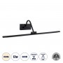GLOBOSTAR® MIRA 60432 Μοντέρνο Φωτιστικό Τοίχου - Απλίκα Καθρέπτη Μπάνιου LED 12W 1400lm 120° AC 220-240V IP44 Φυσικό Λευκό 4500K - Lumileds SMD Chip & TÜV SÜD Driver - Μαύρο Ματ - Μ60 x Π20 x Υ13cm - 3 Χρόνια Εγγύηση