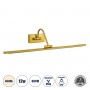 GLOBOSTAR® MIRA 60433 Μοντέρνο Φωτιστικό Τοίχου - Απλίκα Καθρέπτη Μπάνιου LED 12W 1400lm 120° AC 220-240V IP44 Φυσικό Λευκό 4500K - Lumileds SMD Chip & TÜV SÜD Driver - Χρυσό - Μ60 x Π20 x Υ13cm - 3 Χρόνια Εγγύηση