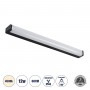 GLOBOSTAR® RENATA 60440 Μοντέρνο Φωτιστικό Τοίχου - Απλίκα Καθρέπτη Μπάνιου LED 12W 1400lm 180° AC 220-240V IP44 Φυσικό Λευκό 4500K - Lumileds SMD Chip & TÜV SÜD Driver - Μαύρο Ματ - Μ60 x Π4 x Υ5.5cm - 3 Χρόνια Εγγύηση