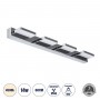 GLOBOSTAR® KARLA 60456 Μοντέρνο Φωτιστικό Τοίχου - Απλίκα Καθρέπτη Μπάνιου LED 14W 1600lm 180° AC 220-240V IP44 Φυσικό Λευκό 4500K - Lumileds SMD Chip & TÜV SÜD Driver - Νίκελ Χρώμιο - Μ60 x Π9 x Υ5cm - 3 Χρόνια Εγγύηση