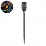 GLOBOSTAR® SOLARDECOR 71527 Διακοσμητικό Φωτιστικό Κήπου LED 3W 100lm 180° DC 5V με Φωτοβολταϊκό Panel 5V 0.2W & Επαναφορτιζόμενη Μπαταρία Li-ion 3.2V 600mAh Αδιάβροχο IP65 Πορτοκαλί με Εφέ Φλόγας - Μ7 x Π7 x Υ50cm - 2 Χρόνια Εγγύηση