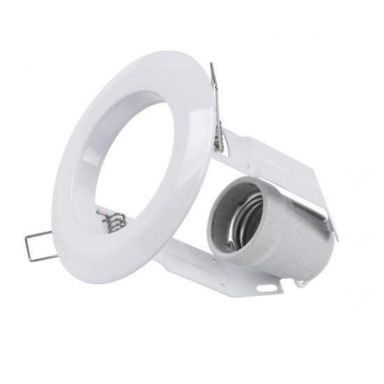 GLOBOSTAR® ACIDA 77844 Χωνευτή Βάση για Σποτ R63 με Ντουί E27 IP20 - Λευκό - Μ11 x Π11 x Υ11cm / Q9cm